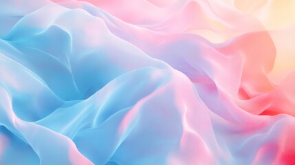 Obraz premium Abstract pastel fabric waves, soft light, flowing texture.