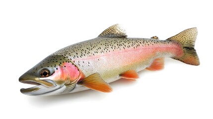 Naklejka premium Fresh rainbow trout isolated on white background.