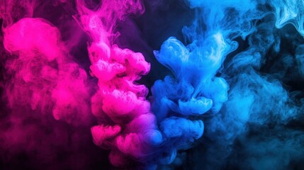 Obraz premium Abstract Pink And Blue Smoke Clouds Swirling