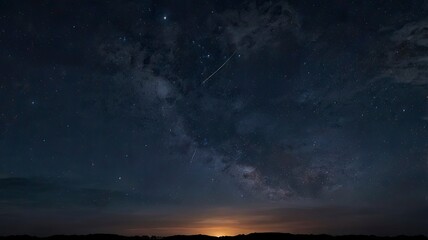 Night sky space with clouds and stars
