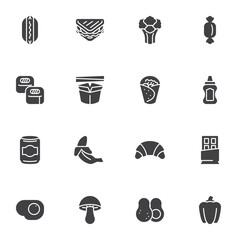 Food and drinks vector icons set