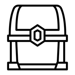 Treasure Chest Vector Line Icon Design