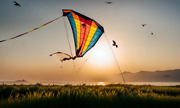 Colorful kite in the sky.