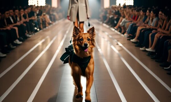 Dog on a fashion catwalk.