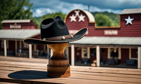 Sheriff hat in a town.