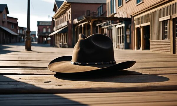 Sheriff hat in a town.