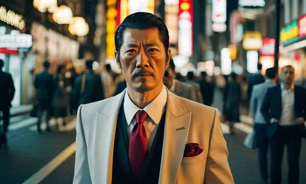 Japanese yakuza man.