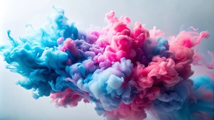 Fototapeta premium Abstract Swirling Colors A Vivid Display of Blue and Pink Ink in Motion