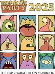 yearbook mosnster character illustration design