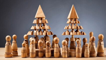 Wooden Hierarchy Pyramid