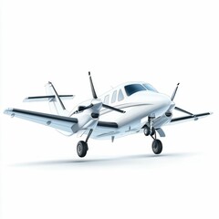Fototapeta premium Modern White Aircraft Isolated on White