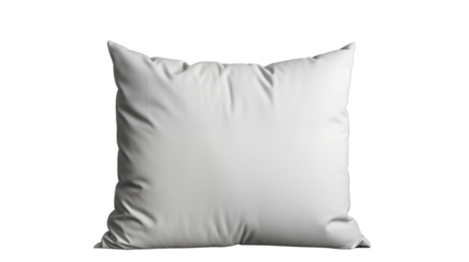 Elegant soft white cushion ideal for enhancing your home decor, adding both comfort and a fresh look to any room, isolated on transparent background.