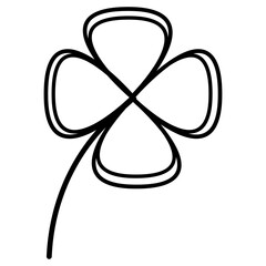 This vector icon features a simple and clean design of a four-leaf clover, a symbol of luck and good fortune, this icon is perfect for use in various designs related to luck positivity, and good vibes