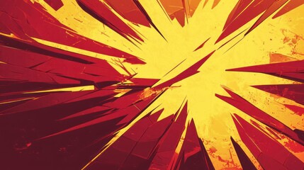 Abstract Red And Yellow Shattered Geometric Design