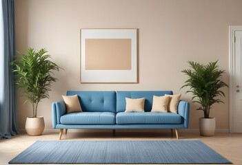 Fototapeta premium Photo modern style interior room 3d illustration with doodle abstract pattern