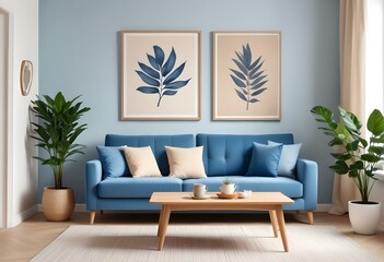 Photo modern style interior room 3d illustration with doodle abstract pattern