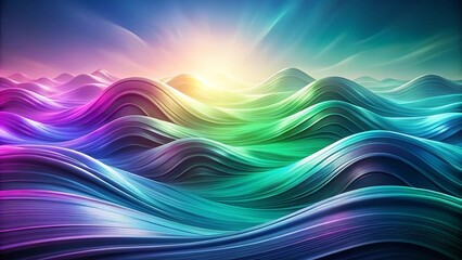 Abstract Colorful Swirling Waves Landscape with Vibrant Hues and Gentle Curves