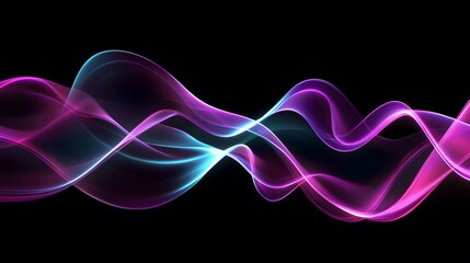 Abstract Glowing Purple and Blue Waves Design