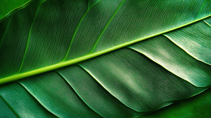 Obraz premium Dark green leaf closeup texture background wallpaper