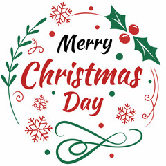 christmas greeting card with holly