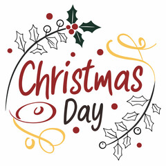 Obraz premium Merry Christmas Day Typography