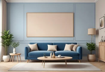 Photo modern style interior room 3d illustration with doodle abstract pattern