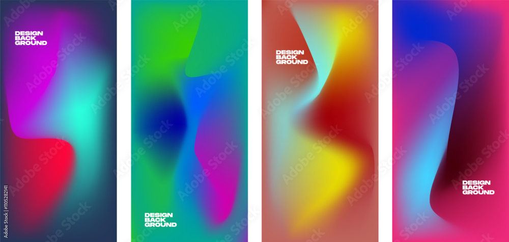 Fototapete gradient background designs with dynamic fluid shapes and text overlays. perfect for modern branding