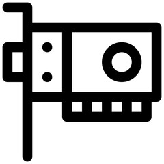 Video card. Editable stroke vector icon.