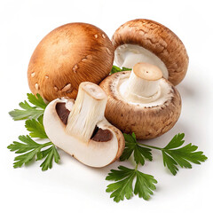 Fresh Milky mushrooms isolated on white background