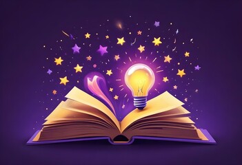 Book With Lighbulb Cartoon Vector Icon Illustration. Object Education Icon Concept Isolated Premium Vector. Flat Cartoon Style
