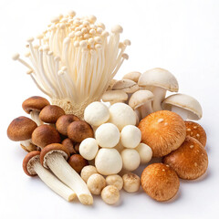 Mixed mushroom with white background