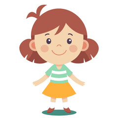 illustration of a happy little girl.