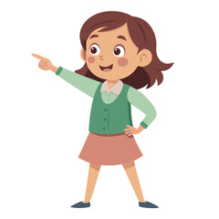  illustration of a girl pointing finger