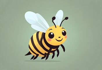 Cute Bee Flying Cartoon Vector Icon Illustration. Animal Nature Icon Concept Isolated Premium Vector