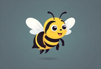 Cute Bee Flying Cartoon Vector Icon Illustration. Animal Nature Icon Concept Isolated Premium Vector