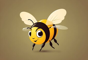 Cute Bee Flying Cartoon Vector Icon Illustration. Animal Nature Icon Concept Isolated Premium Vector