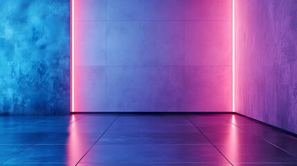 Empty room Abstract neon light fluorescent Neon Lights glow studio background for product presentation
