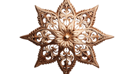 A nostalgic vintage star decoration, bringing timeless elegance and charm to your home decor. Perfect for creating a cozy atmosphere, isolated on transparent background.