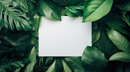 White copy space paper with eco green leaves&nbsp;background