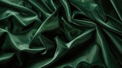 Fototapeta premium Green velvet textile background with text space.
