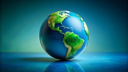 A stylized globe depicting the continents, oceans, and landmasses, a visual representation of our planet Earth