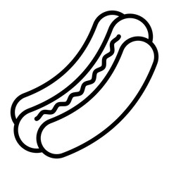 Hot Dog Vector Line Icon Design