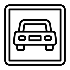 Parking Sign Vector Line Icon Design