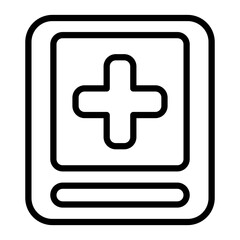 First Aid Station Vector Line Icon Design