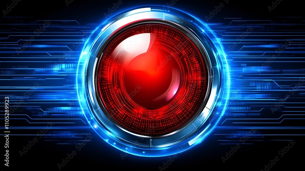 Canvas Prints futuristic red eye technology interface.