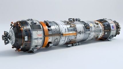 Futuristic spacecraft module design.