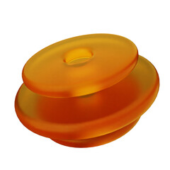 3d glass geometric abstract orange color