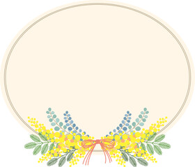 ミモザの花のベクター素材イラスト