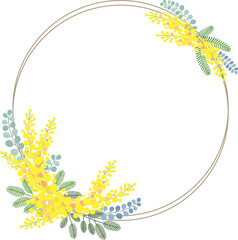 ミモザの花のベクター素材イラスト