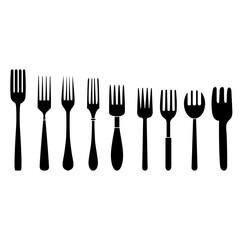 Fork icon vector set. Cutlery illustration sign collection. Restaurant symbol. Food logo.